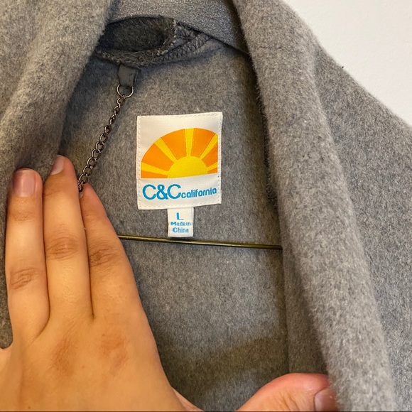 C & C California Soft Grey Open Front Coat - Picture 5 of 7